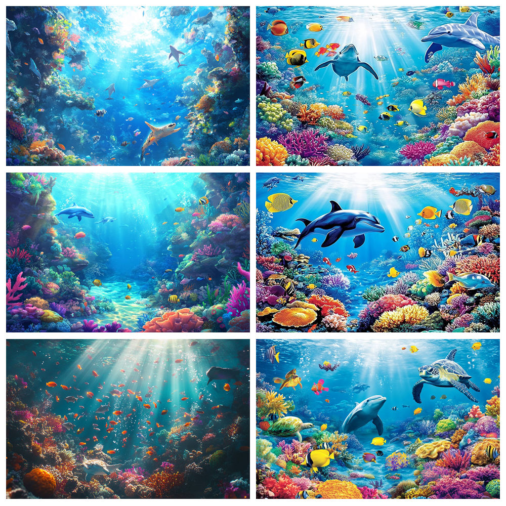 Aquarium Fish Dolphin - Unterwasserwelt Hintergrund für Fotografie Fisch Delphin