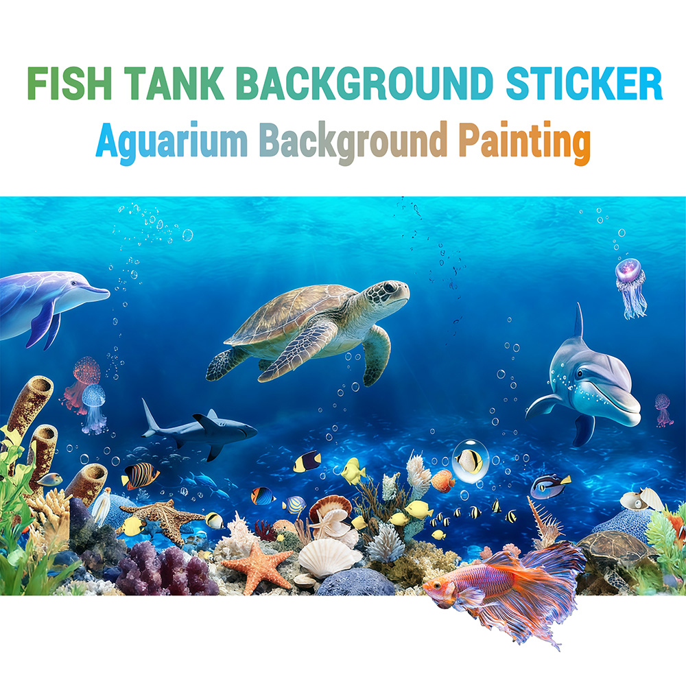 Aquarium Fish Dolphin - Aquarium-Hintergrund, Hintergrund für Fischbecken, Blaue Meeresschildkröte