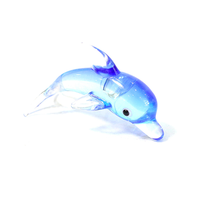 Aquarium Fish Dolphin - Murano-Glas Delfin-Miniaturfigur, Niedliche Meerestier-Ornamente, Aquarium-Dekoration, Heim-Desktop-Deko,