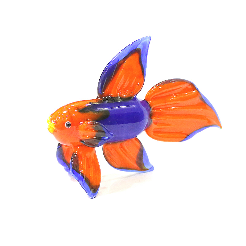 Aquarium Fish For Beginners - Orange Murano Glas tropische Fisch Figur