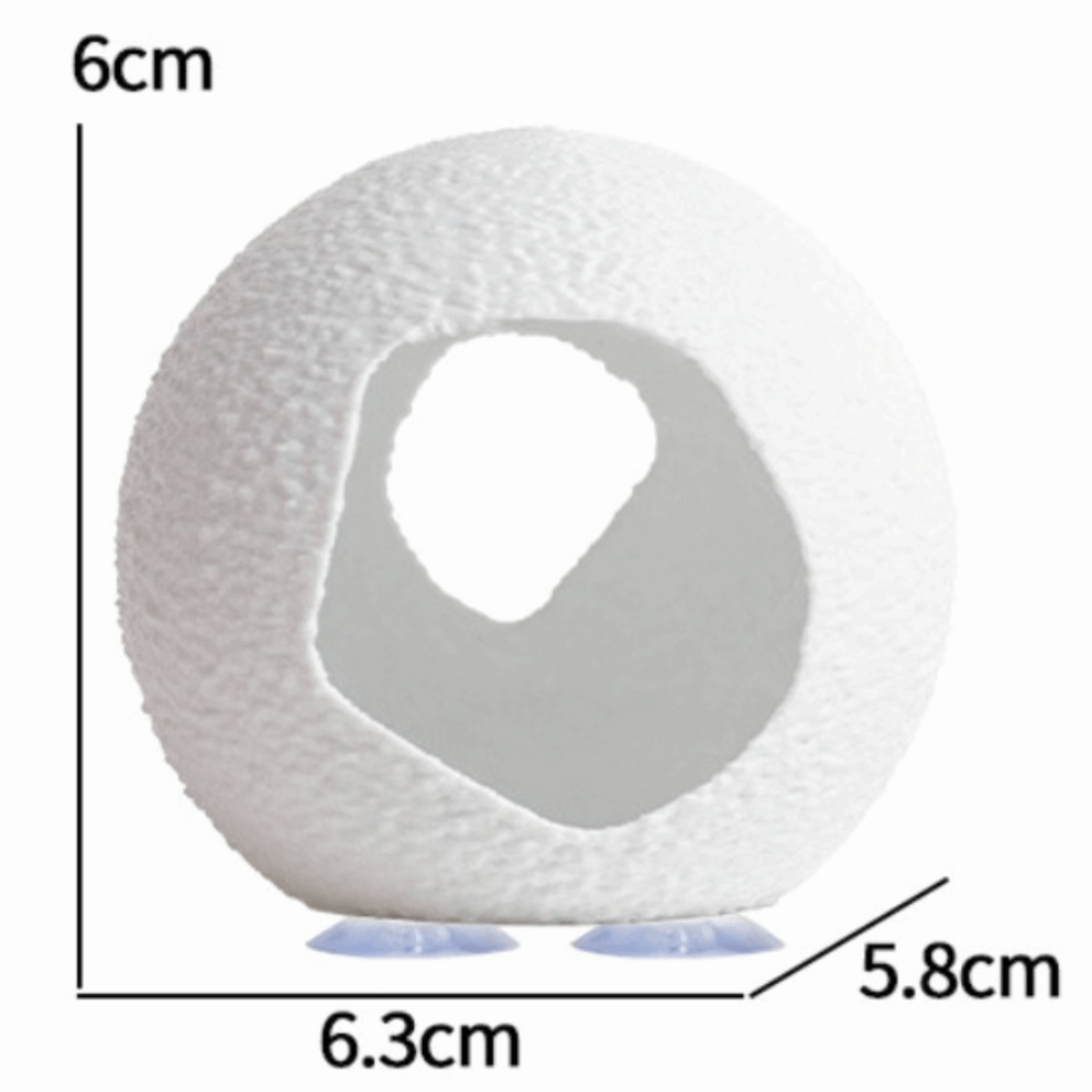 Aquarium Fish Discus - Kunststoff-Fisch- und Garnelen-Versteckhöhle in Kugelform, 3D-Gedruckter