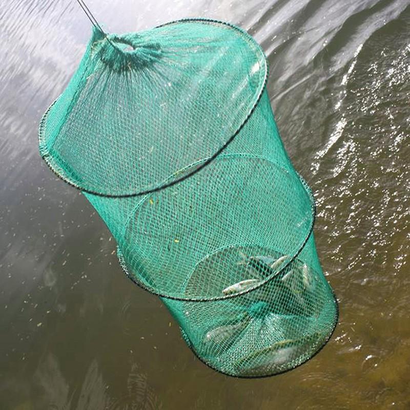 Aquarium Fish Trap - Falten Runde Nylon Mesh Metall Rahmen