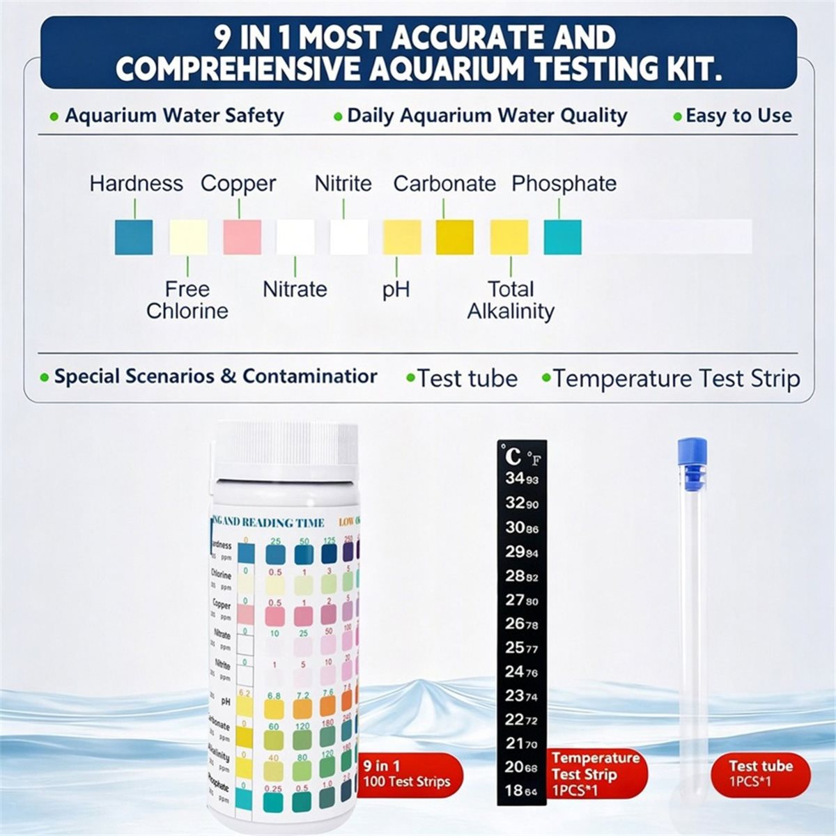 HGHO 9-in-1 Aquarium-Teststrei – Aquarium Test Kit Bewertung und Preis
